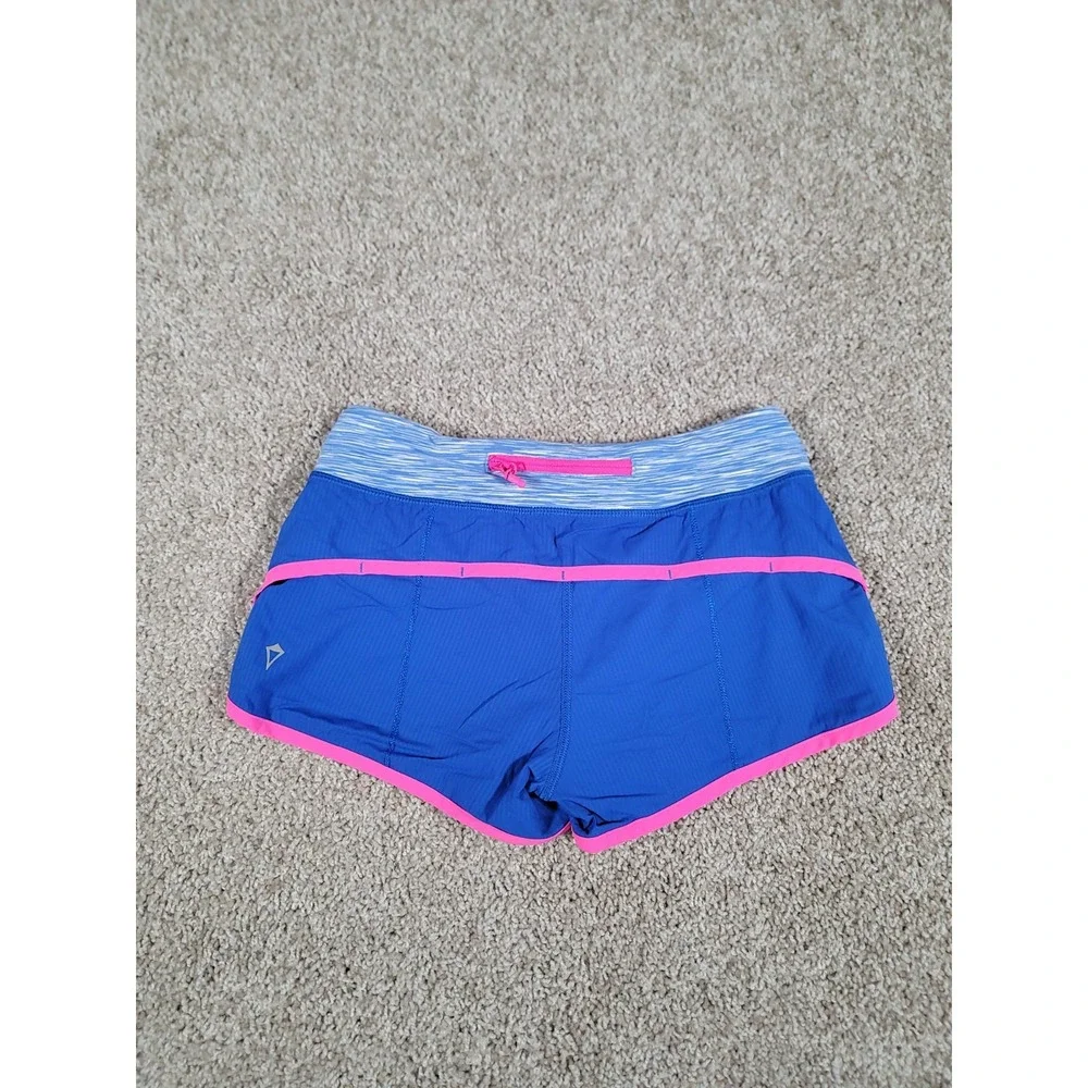 Ivivva by Lululemon Speedy Shorts Size 12 Blue Lined Zipper Pocket Gym Stretch